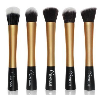 Gold Handle Kabuki Brushes Sixplus + Frete Grátis + Brinde