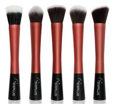 Red Handle Kabuki Brushes Sixplus + Frete Grátis + Brinde